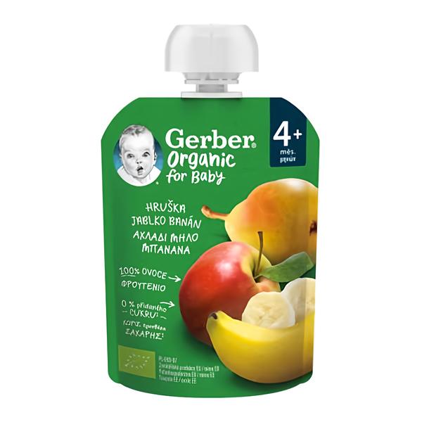 Gerber Organic kapsička hruška, jablko a banán