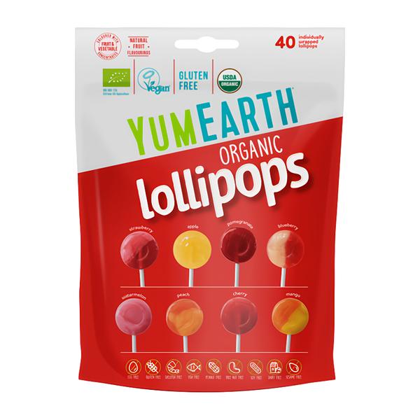 YumEarth BIO Ovocná lízátka - Mix 8 příchutí, 40ks