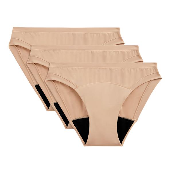 Marks & Spencer Vysoce savé menstruační kalhotky, bikini, 3 ks, barva béžová, velikost 14