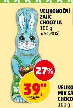 VELIKONOČNÍ ZAJÍC CHOCO'LA, 100 g