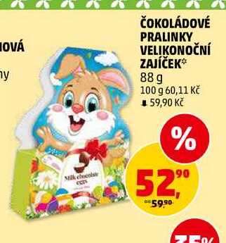 ČOKOLÁDOVÉ PRALINKY VELIKONOČNÍ ZAJÍČEK, 88 g