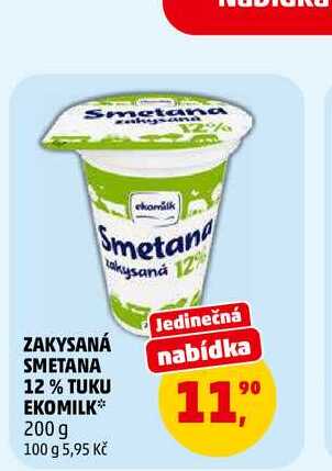ZAKYSANÁ SMETANA 12% TUKU EKOMILK, 200 g