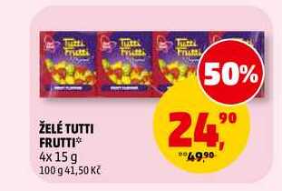 ŽELÉ TUTTI FRUTTI, 4x 15 g 