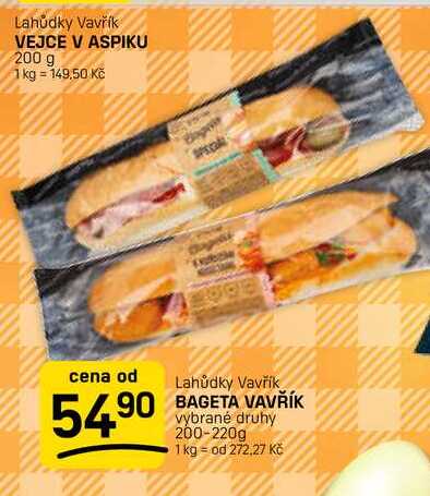 BAGETA VAVŘÍK vybrané druhy 200-220g