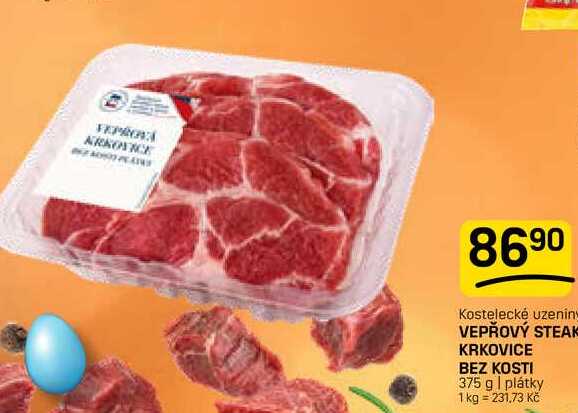 VEPŘOVÝ STEAK KRKOVICE BEZ KOSTI 375 g