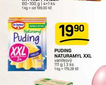 PUDING NATURAMYL XXL vanilkový 111 g 13 ks