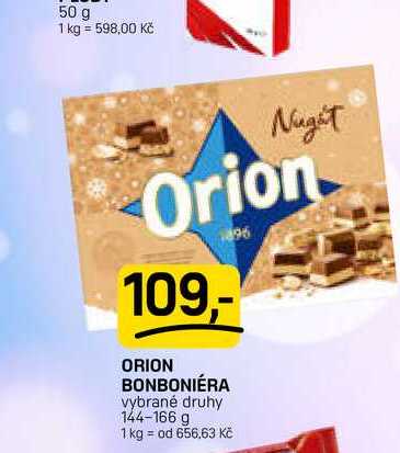 ORION BONBONIÉRA vybrané druhy 144-166 g 