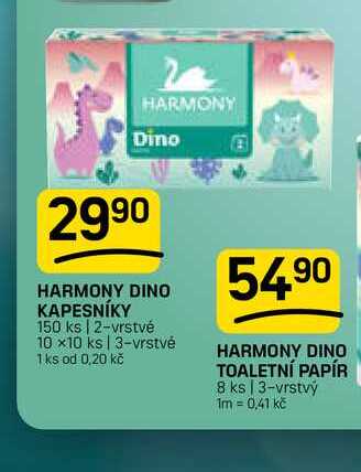  HARMONY DINO KAPESNÍKY 150 ks | 2-vrstvé 10 x10 ks 3-vrstvé 