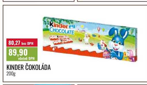 KINDER ČOKOLÁDA 200g 