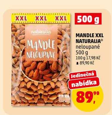 MANDLE XXL NATURALIA neloupané, 500 g