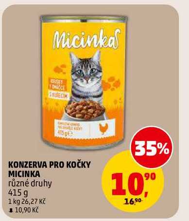 KONZERVA PRO KOČKY MICINKA, 415 g