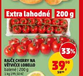 RAJČE CHERRY NA VĚTVIČCE LOBELLO, 200 g 