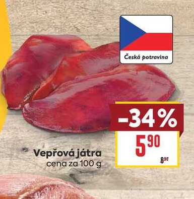 Vepřová játra cena za 100 g