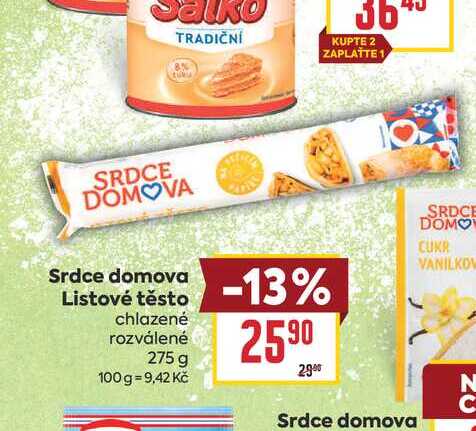 Srdce domova Listové těsto chlazené rozválené 275 g 