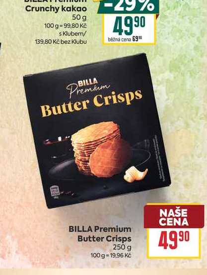BILLA Premium Butter Crisps 250 g 