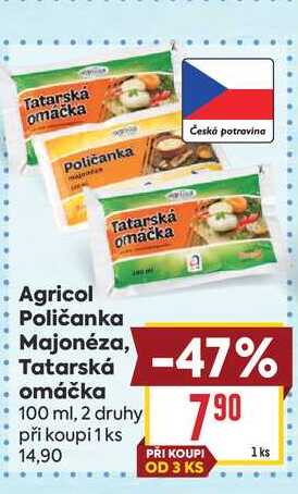 Agricol Tatarská omačka Poličanka Majonéza 100 ml