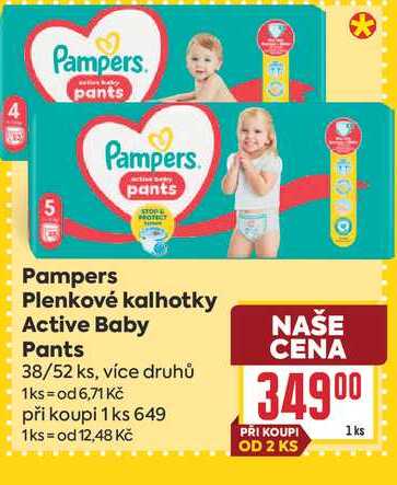 Pampers Plenkové kalhotky Active Baby Pants 38/52 ks