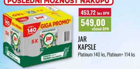 JAR KAPSLE Platinum 140 ks, Platinum+ 114 ks 