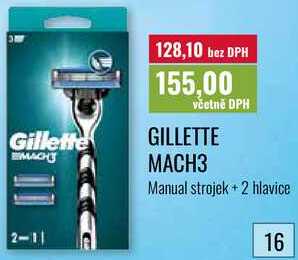 GILLETTE MACH3 Manual strojek +2 hlavice 