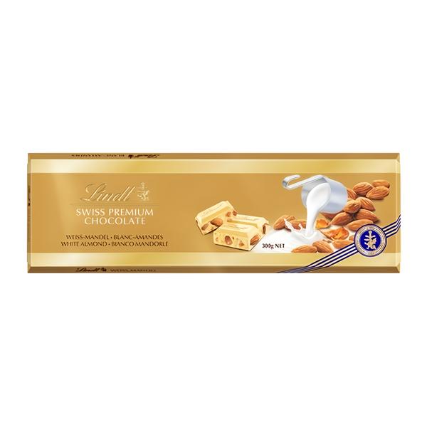 Lindt Čokoláda Gold Tablet Švýcarská bílá s mandlemi