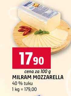 MILRAM MOZZARELLA 40% tuku 100g