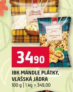 IBK MANDLE PLÁTKY, VLAŠSKÁ JÁDRA 100 g
