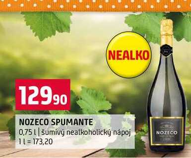 NOZECO SPUMANTE NEALKO 0,75l šumivý nealkoholický nápoj 