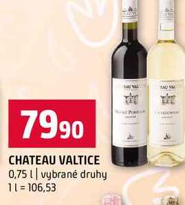 CHATEAU VALTICE 0,75l vybrané druhy 