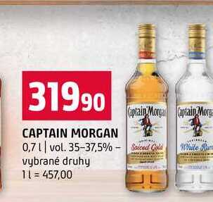 CAPTAIN MORGAN 0,7l vol. 35-37,5% vybrané druhy 