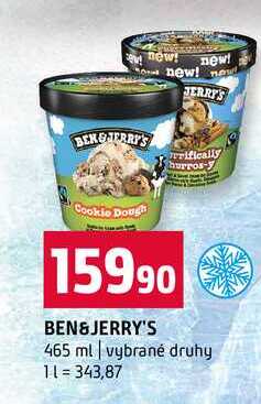 BEN&JERRY'S 465 ml vybrané druhy