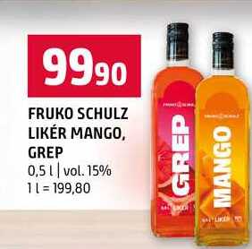 FRUKO SCHULZ LIKÉR MANGO, GREP 0,5l vol. 15%