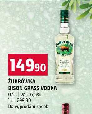 ŻUBRÓWKA BISON GRASS VODKA 0,5l vol. 37,5%