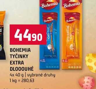 BOHEMIA TYČINKY EXTRA DLOOOUHÉ 4x 40 g vybrané druhy
