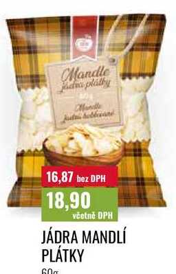 JÁDRA MANDLÍ PLÁTKY 60g 