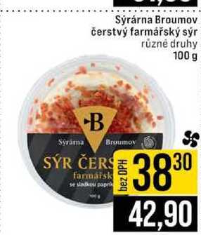 Sýrárna Broumov čerstvý farmářský sýr různé druhy 100 g