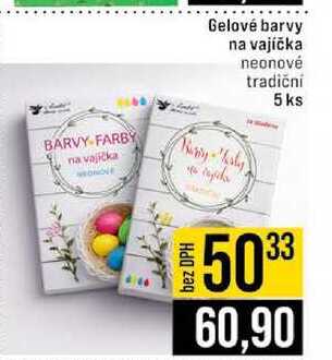 Gelové barvy na vajíčka neonové tradiční 5 ks