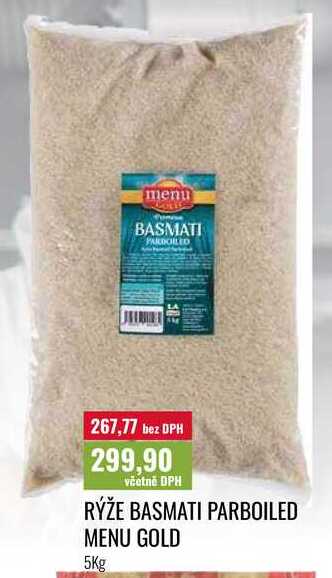 RÝŽE BASMATI PARBOILED MENU GOLD 5Kg 