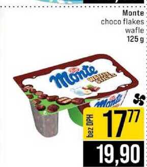 Monte choco flakes wafle 125 g