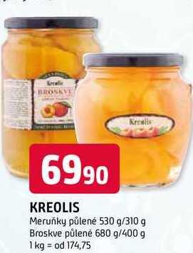 Kreolis Broskve půlené 680 g/400 g 