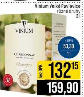 Vinium Velké Pavlovice různé druhy 3l