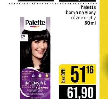Palette barva na vlasy různé druhy 50 ml 
