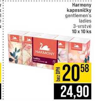 Harmony kapesníčky gentlemen's ladies 3-vrstvé 10 x 10 ks