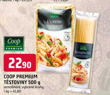 COOP PREMIUM TĚSTOVINY 500 g