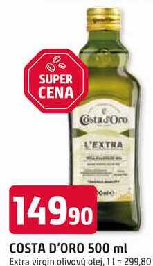 COSTA D'ORO 500 ml Extra virgin olivový olej