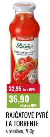 RAJČATOVÉ PYRÉ LA TORRENTE s bazalkou, 700g