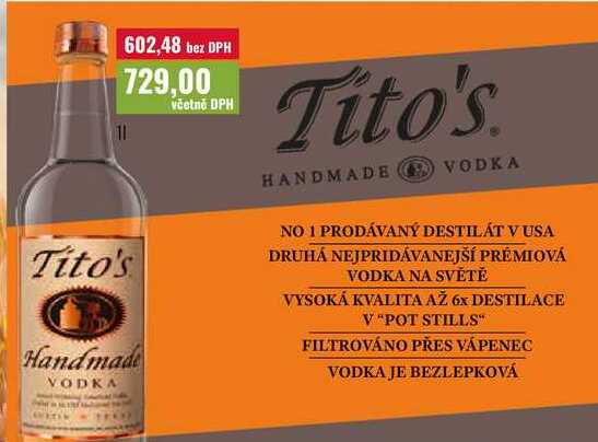 Tito's Handmade vodka 1l v akci