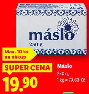 Máslo, 250 g v akci