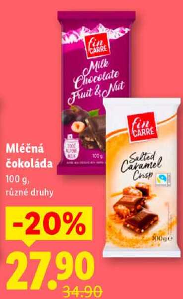 Mléčná čokoláda, 100 g