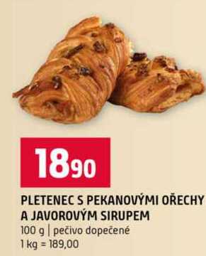 PLETENEC S PEKANOVÝMI OŘECHY A JAVOROVÝM SIRUPEM 100 g  