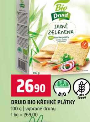 DRUID BIO KŘEHKÉ PLÁTKY 100 g vybrané druhy  